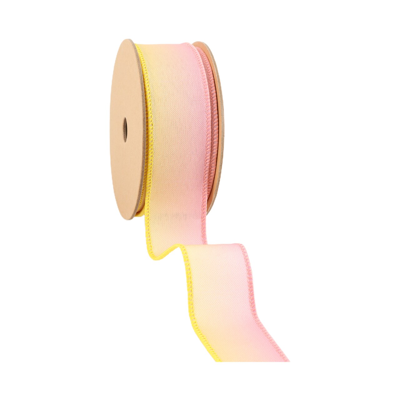 LaRibbons 1 1/2" Wired Ribbon | Yellow/Pink Ombre| 10 Yard Roll